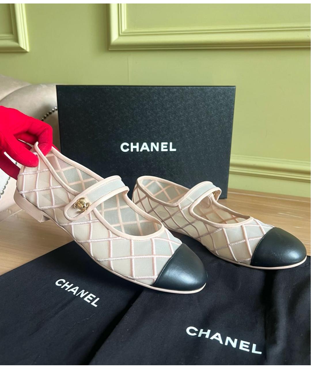 CHANEL Бежевые балетки, фото 9
