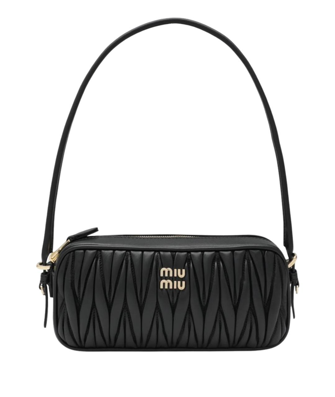 MIU MIU Черная кожаная сумка через плечо, фото 1