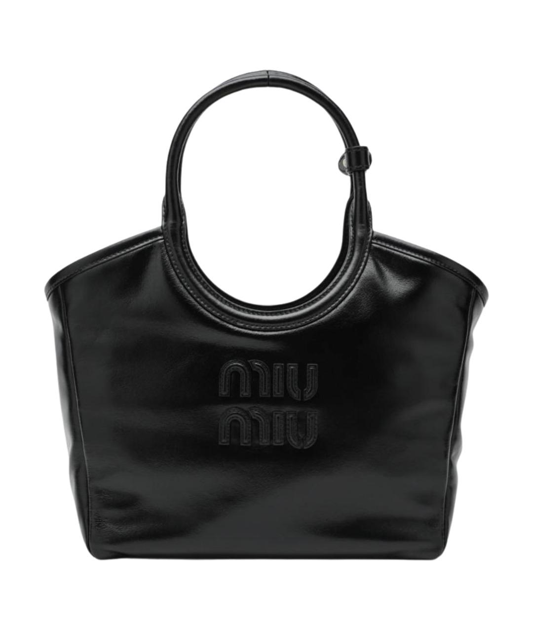 MIU MIU Черная кожаная сумка тоут, фото 1