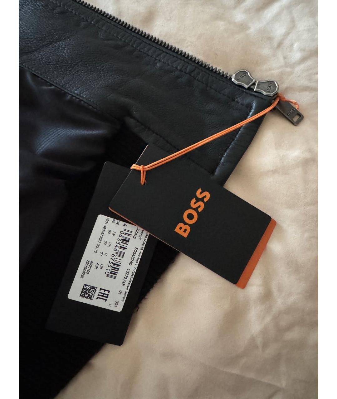 HUGO BOSS Черная кожаная куртка, фото 5