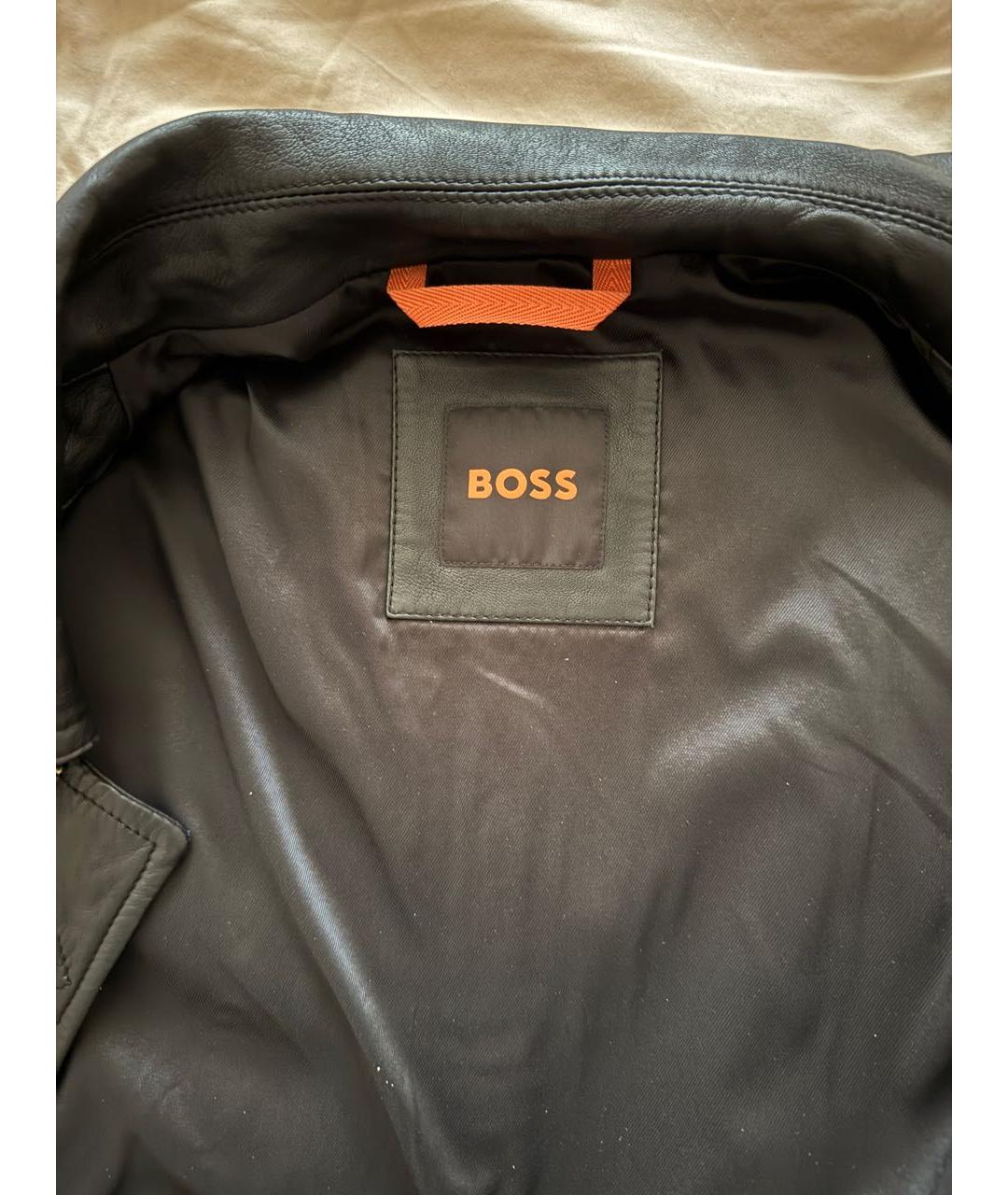 HUGO BOSS Черная кожаная куртка, фото 3