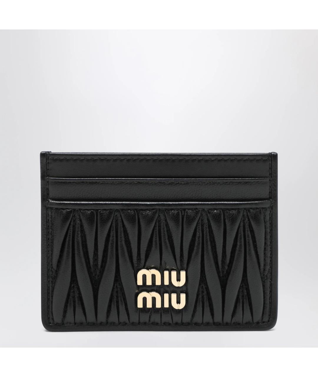 MIU MIU Черный кожаный кардхолдер, фото 3