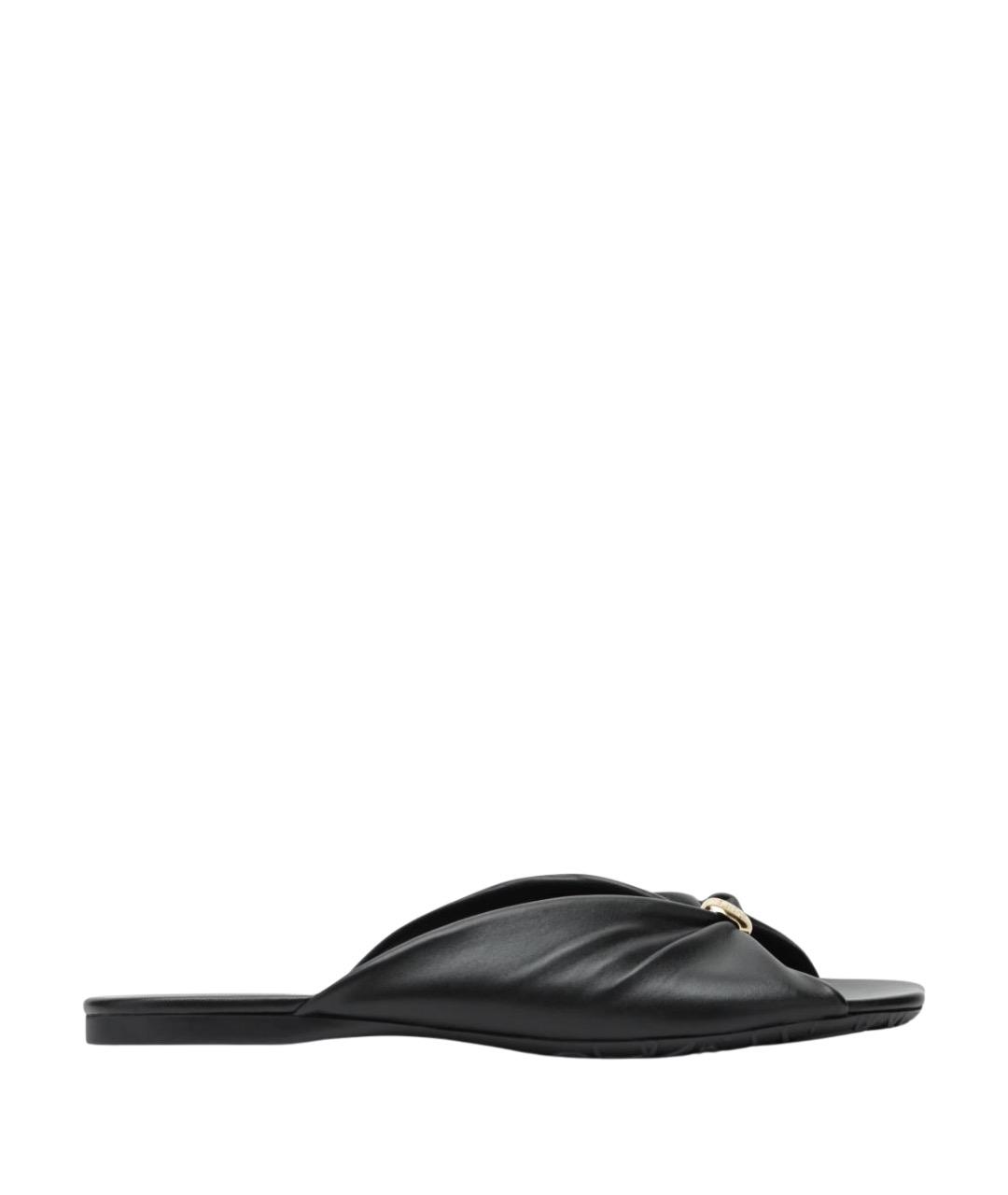 LOEWE Черные кожаные мюли, фото 1