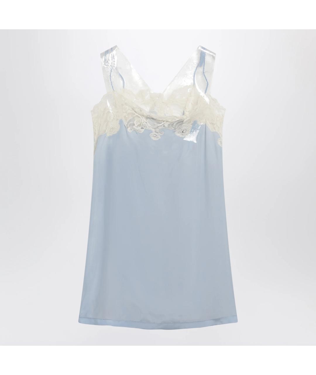 MAISON MARGIELA Голубое вискозное коктейльное платье, фото 2