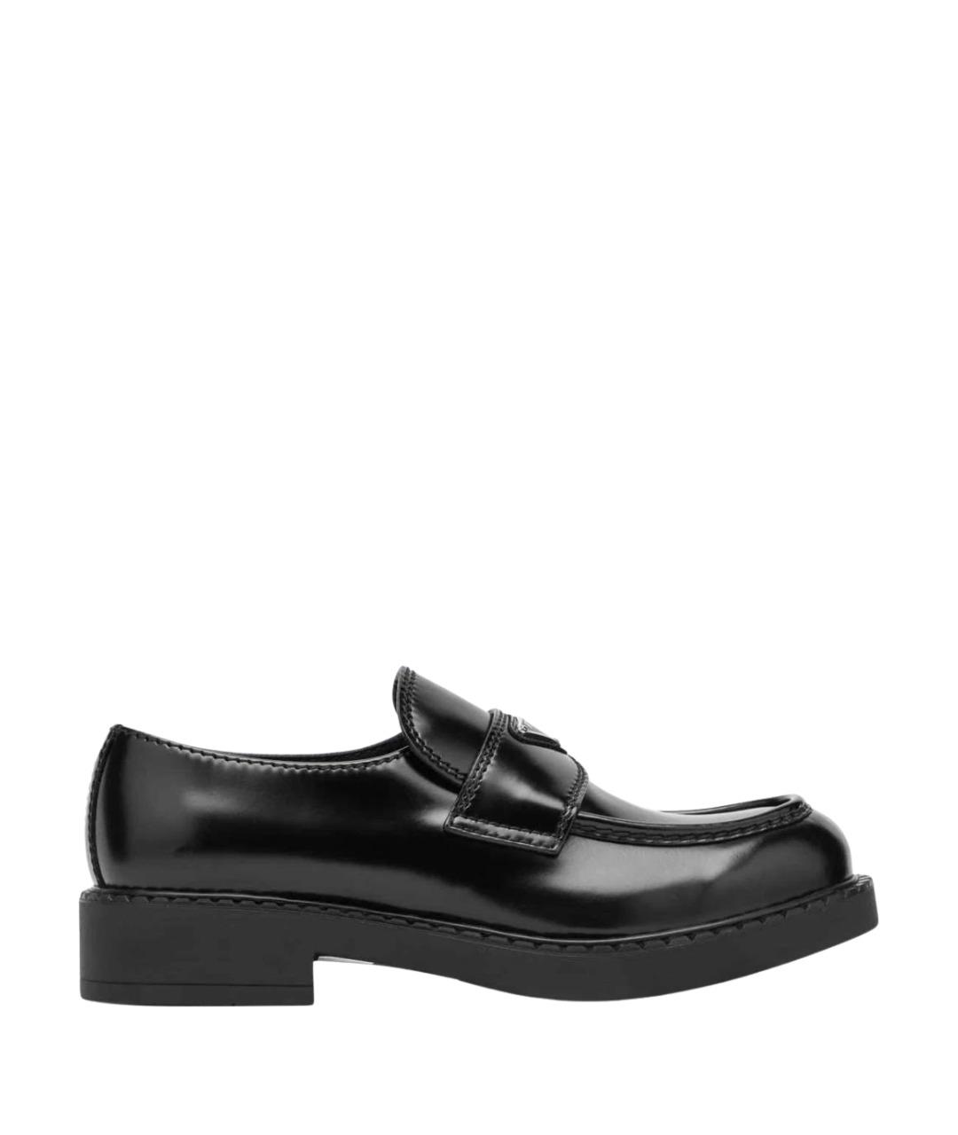 PRADA Черные кожаные лоферы, фото 1