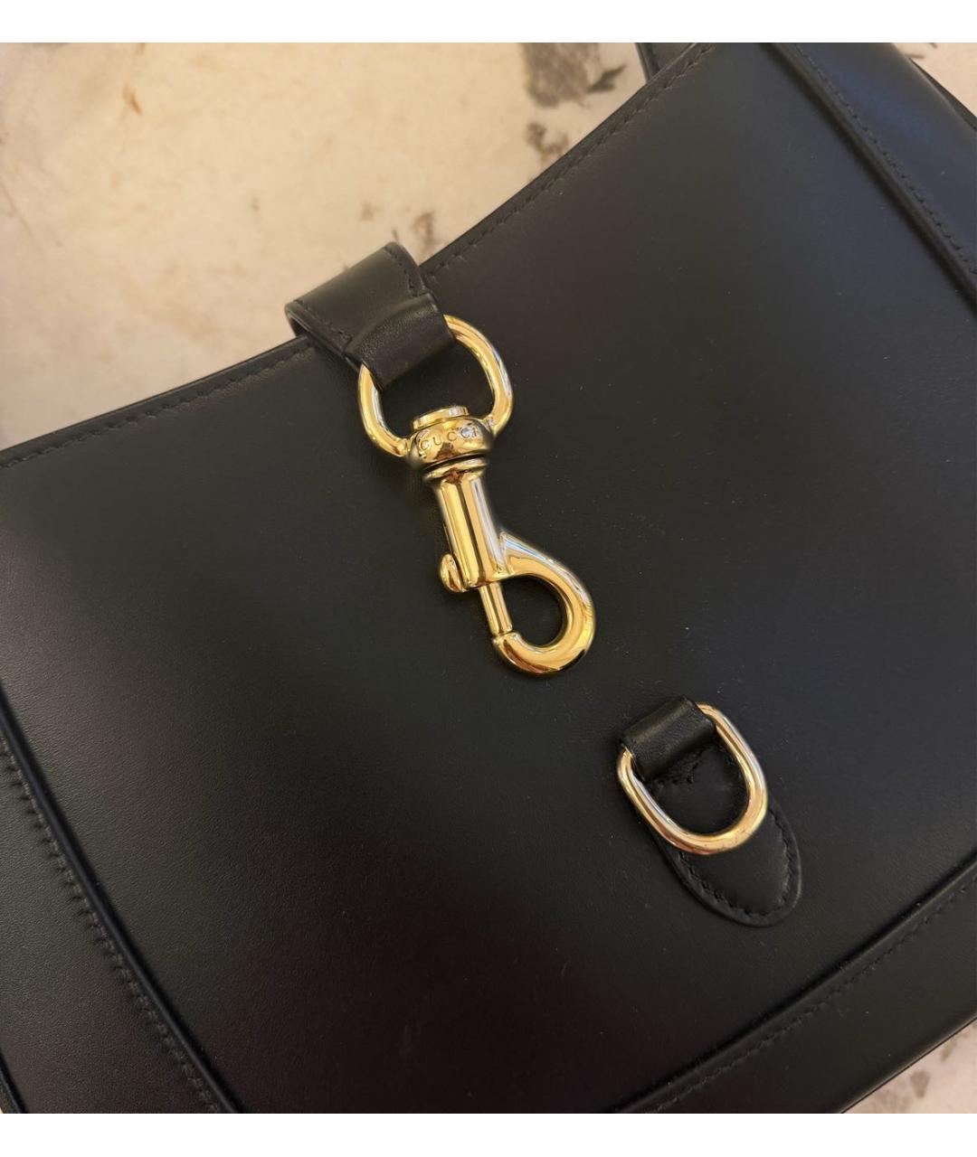 GUCCI Черная кожаная сумка с короткими ручками, фото 2