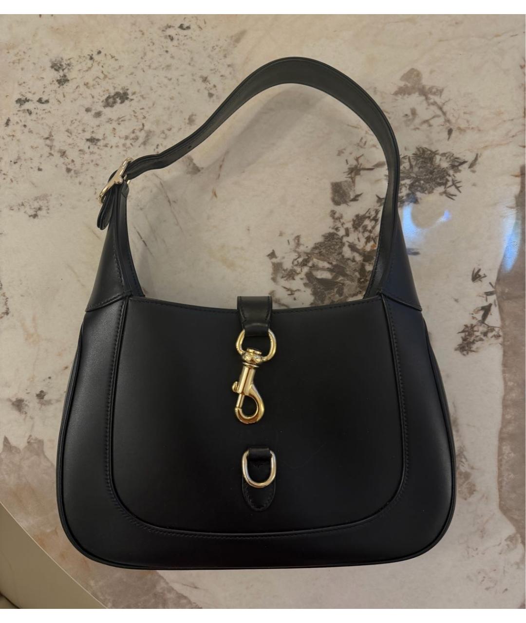 GUCCI Черная кожаная сумка с короткими ручками, фото 5