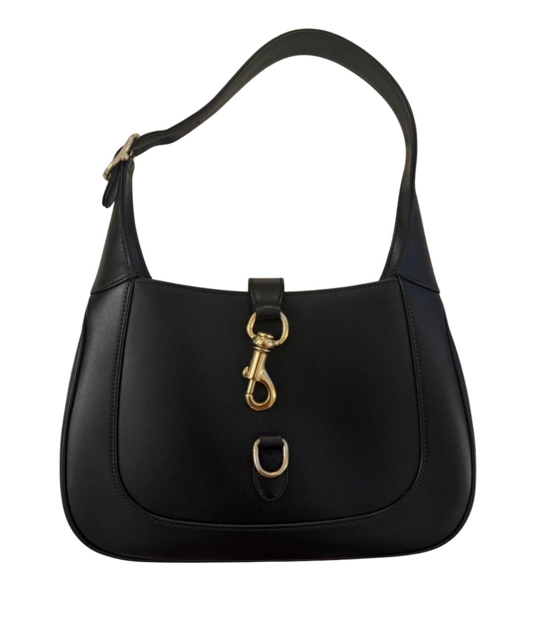 GUCCI Черная кожаная сумка с короткими ручками, фото 1
