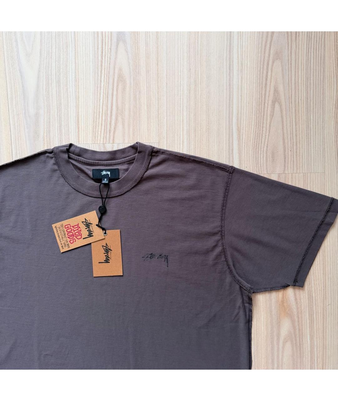 STUSSY Серая хлопковая футболка, фото 2