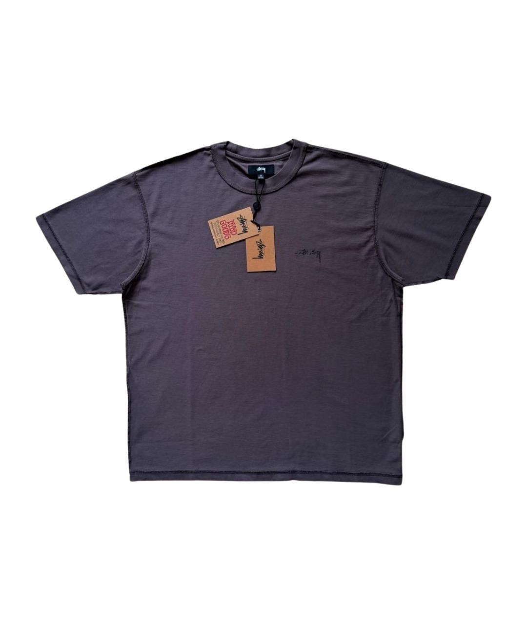 STUSSY Серая хлопковая футболка, фото 1
