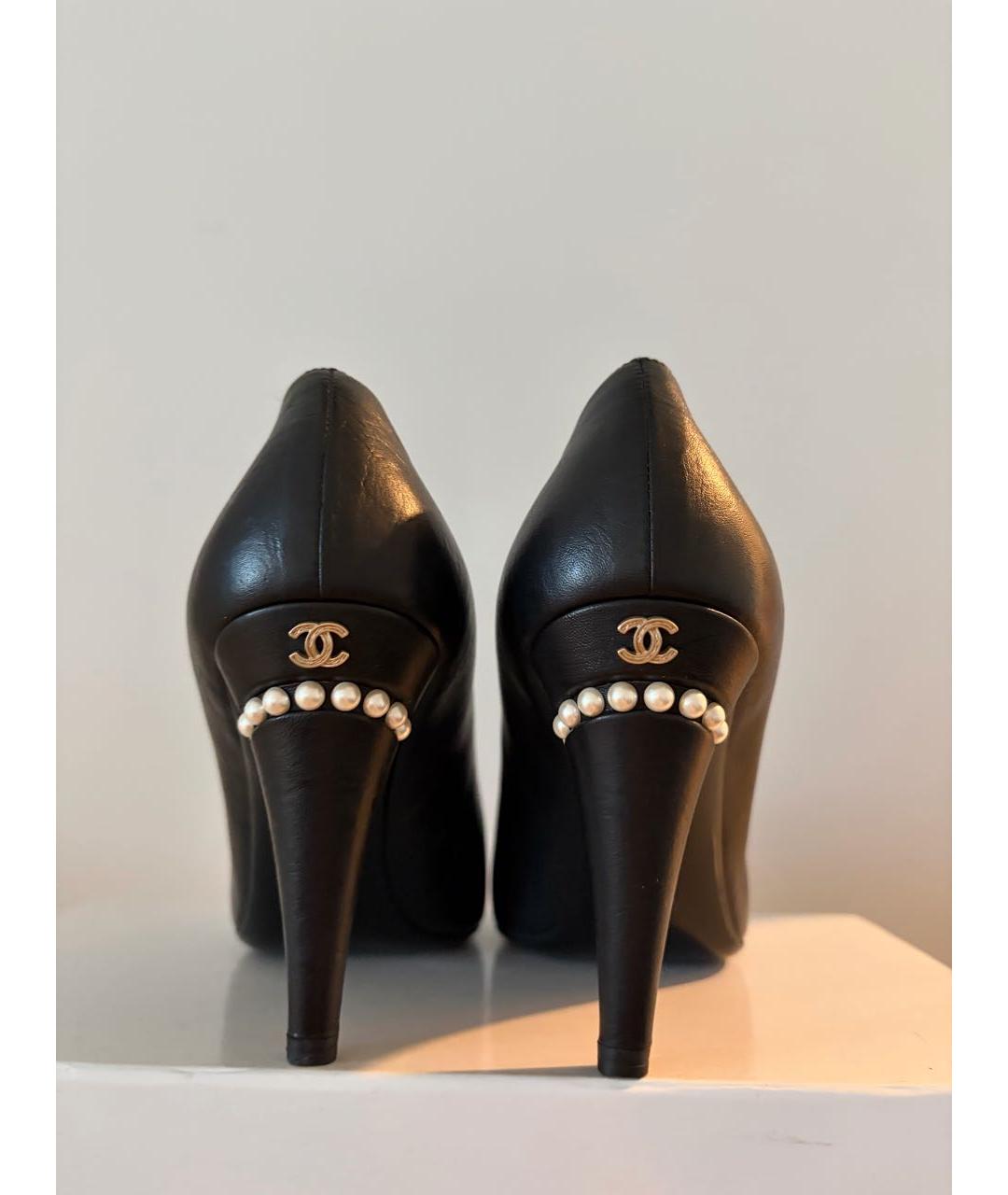 CHANEL Черные кожаные туфли, фото 2