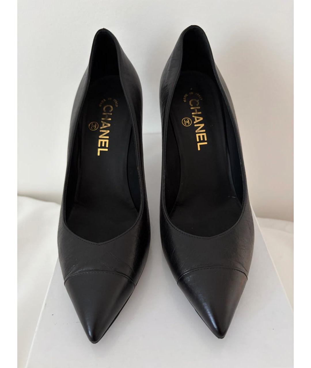 CHANEL Черные кожаные туфли, фото 3