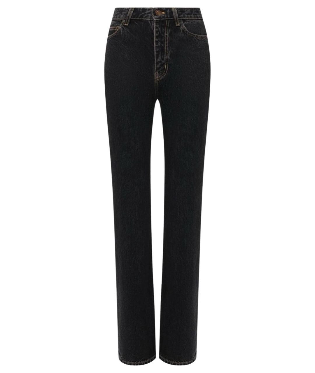 SAINT LAURENT Серые хлопковые прямые джинсы, фото 1