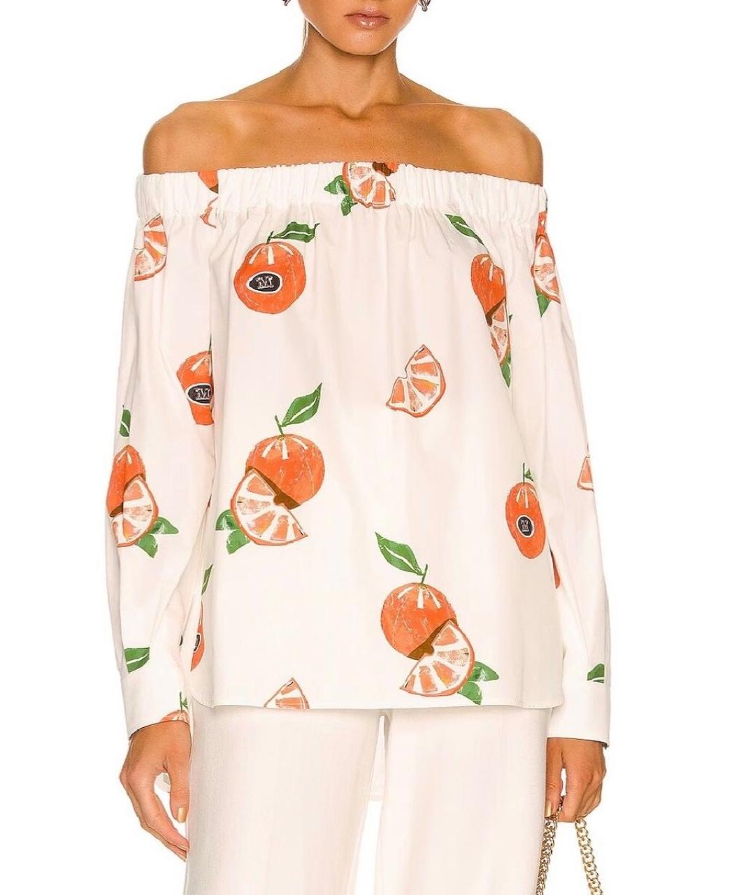 MAX MARA Белая хлопковая блузы, фото 6