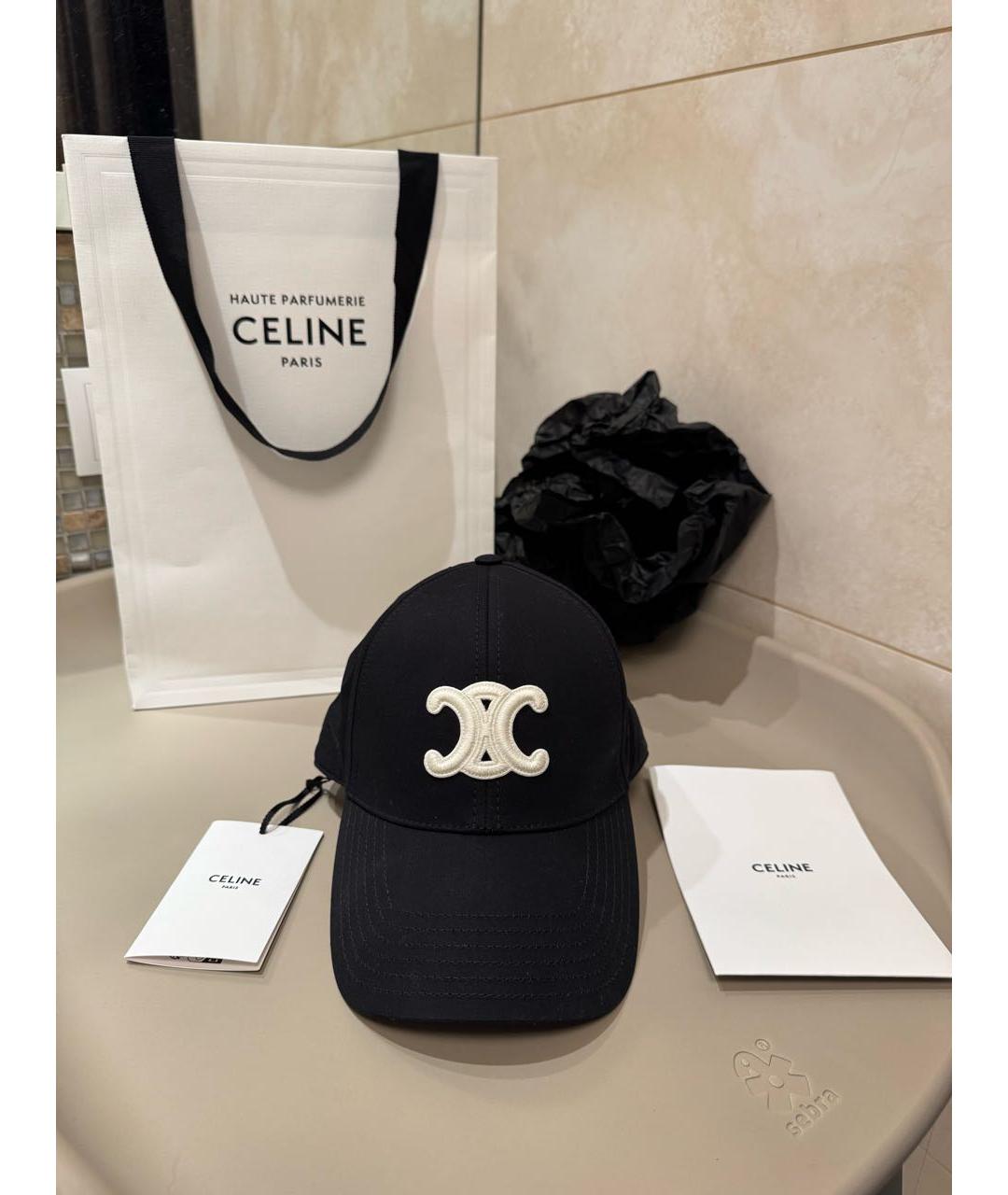 CELINE Черная хлопковая кепка, фото 2