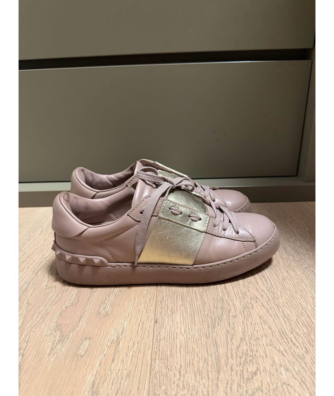 VALENTINO Розовые кожаные кроссовки, фото 7