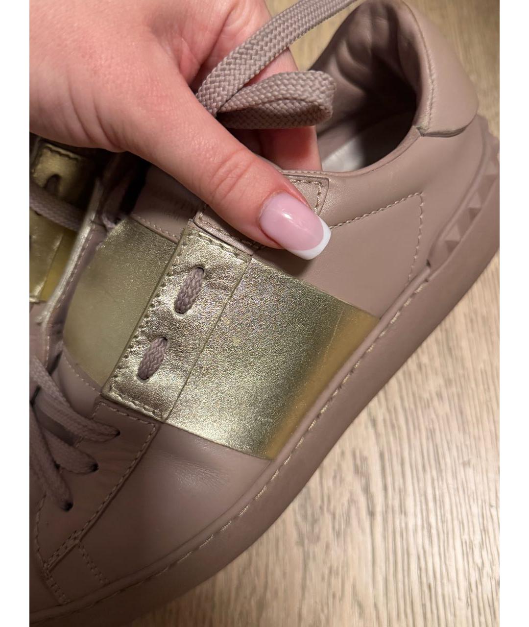 VALENTINO Розовые кожаные кроссовки, фото 6