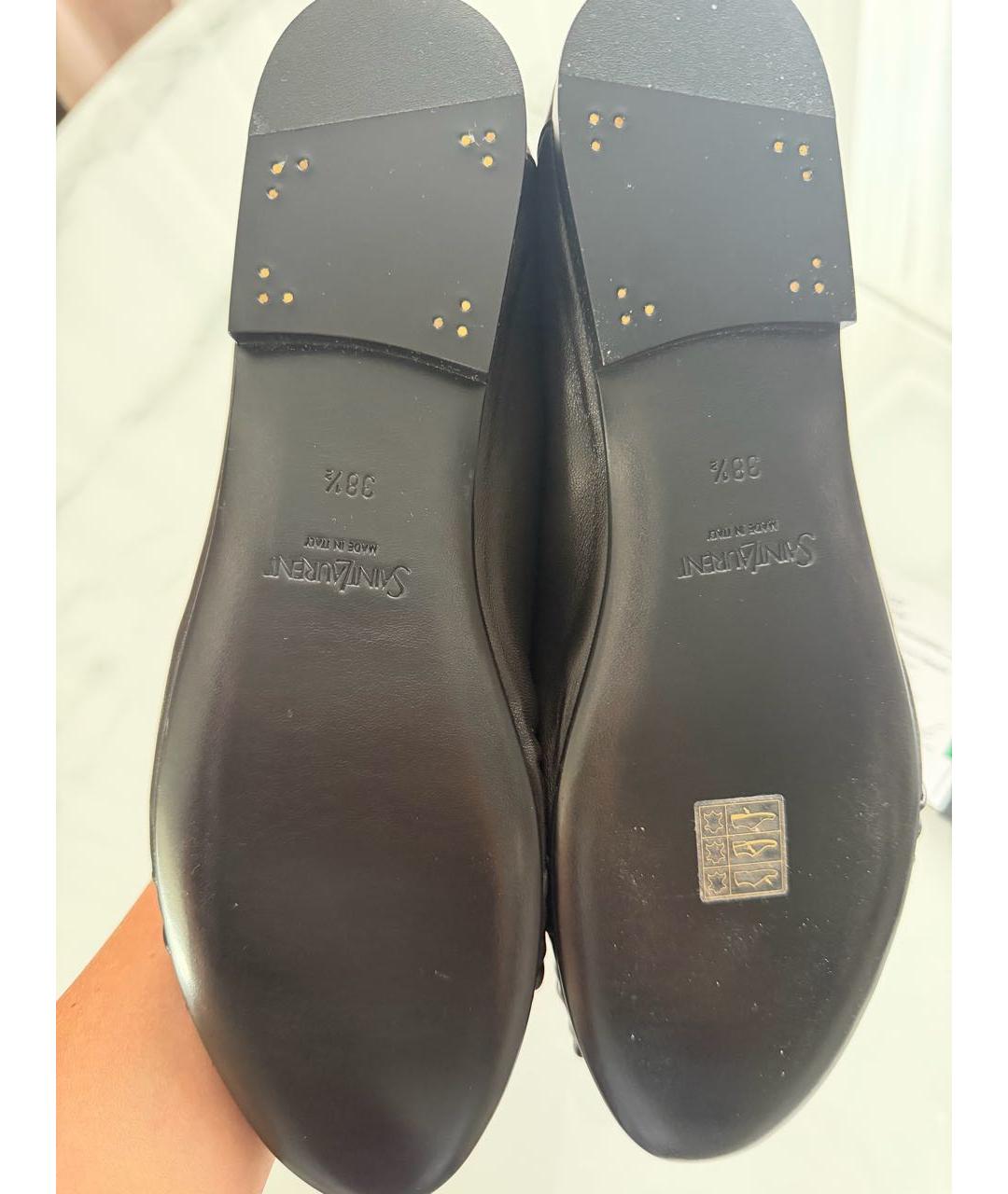 SAINT LAURENT Коричневые кожаные лоферы, фото 3