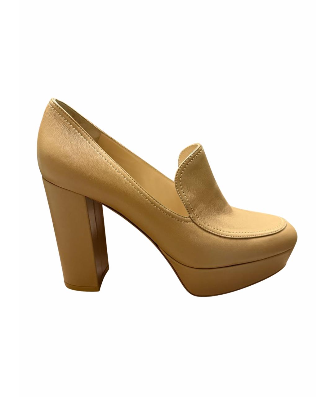 GIANVITO ROSSI Бежевые кожаные ботильоны, фото 1