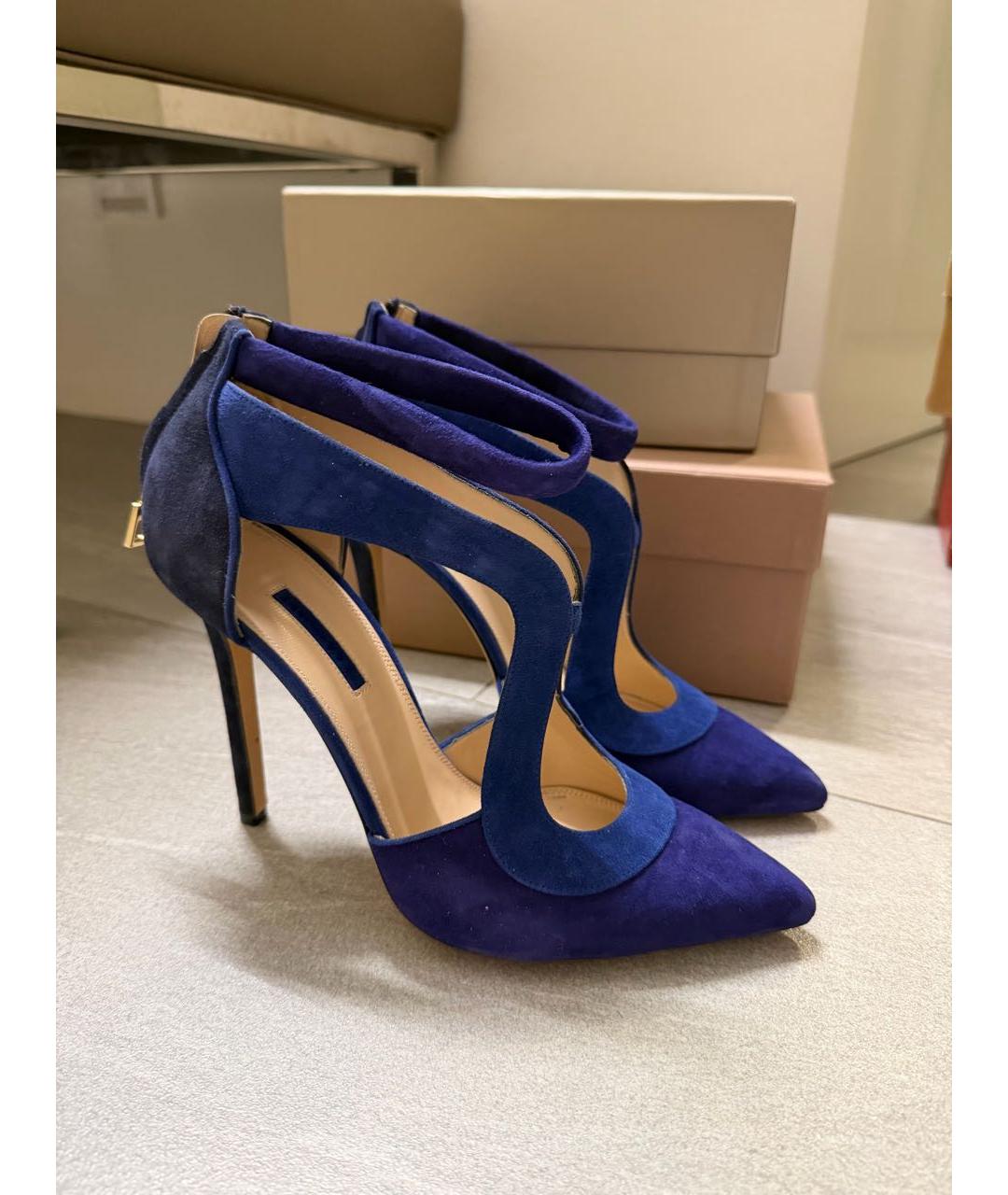 ELIE SAAB Синие замшевые туфли, фото 7