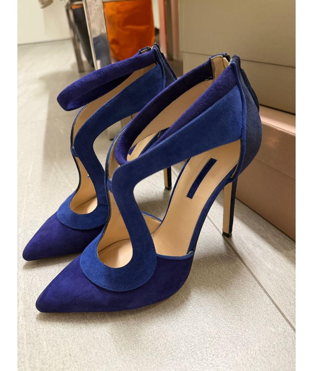 ELIE SAAB Синие замшевые туфли, фото 3