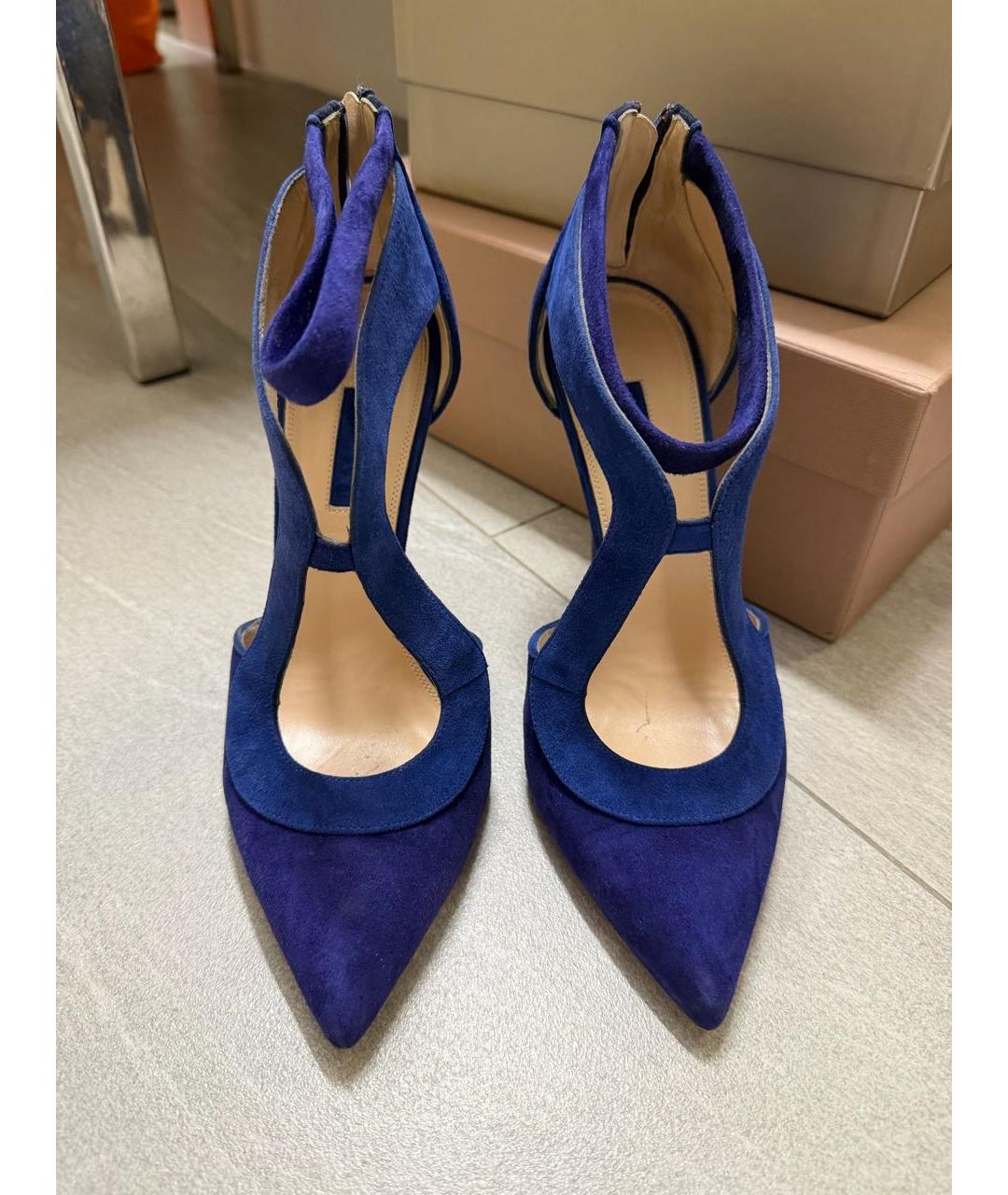 ELIE SAAB Синие замшевые туфли, фото 2