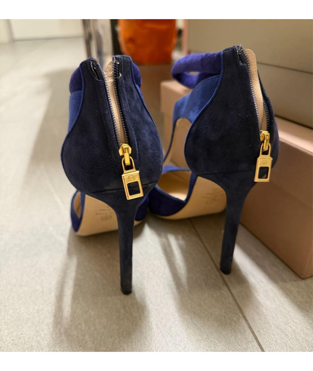 ELIE SAAB Синие замшевые туфли, фото 4