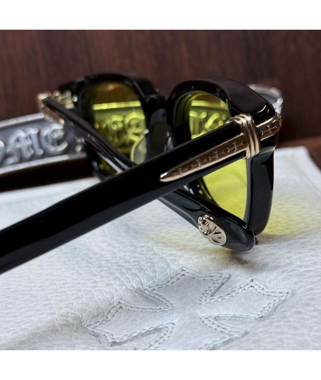 CHROME HEARTS Черные пластиковые солнцезащитные очки, фото 4