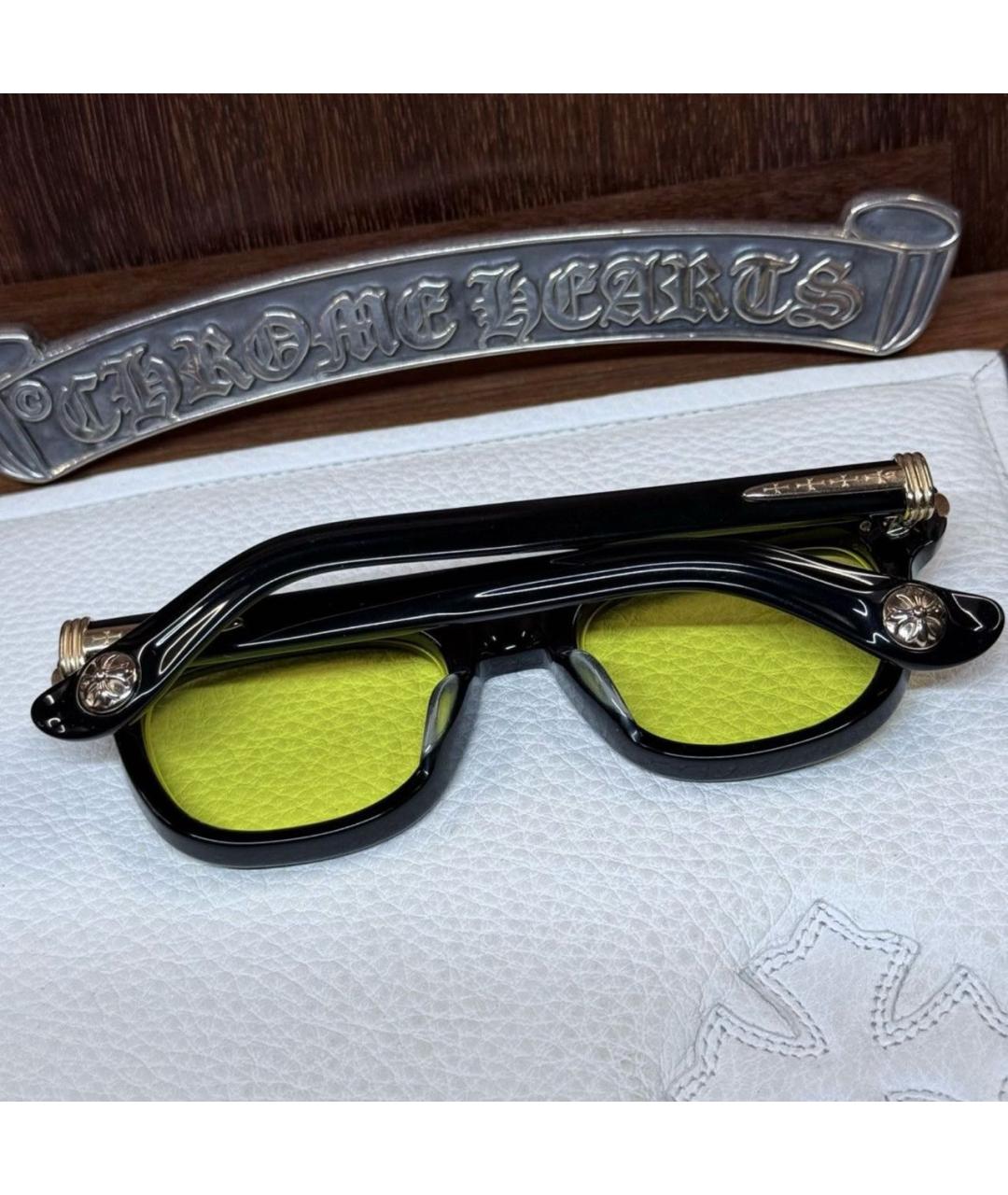CHROME HEARTS Черные пластиковые солнцезащитные очки, фото 3