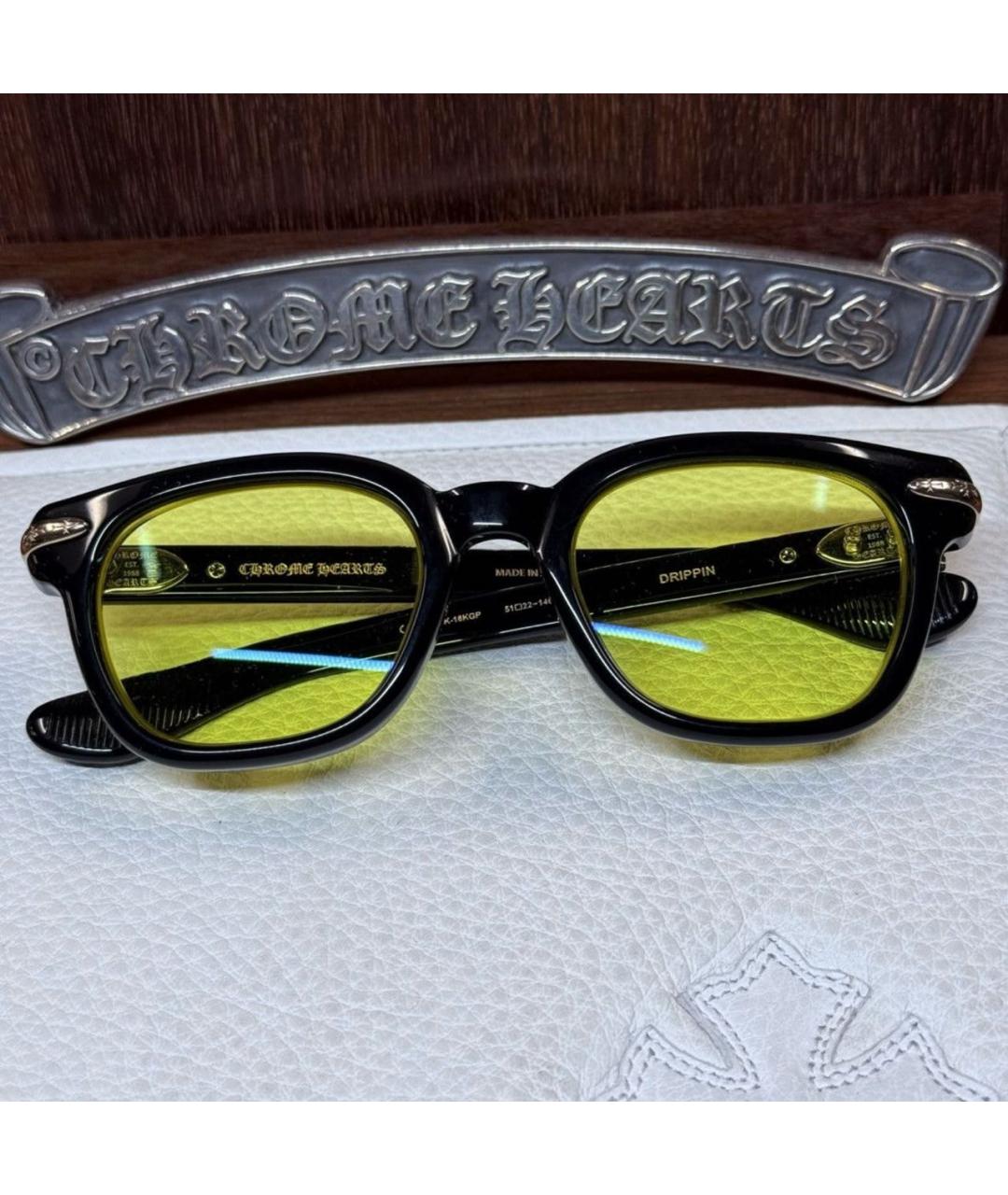 CHROME HEARTS Черные пластиковые солнцезащитные очки, фото 5
