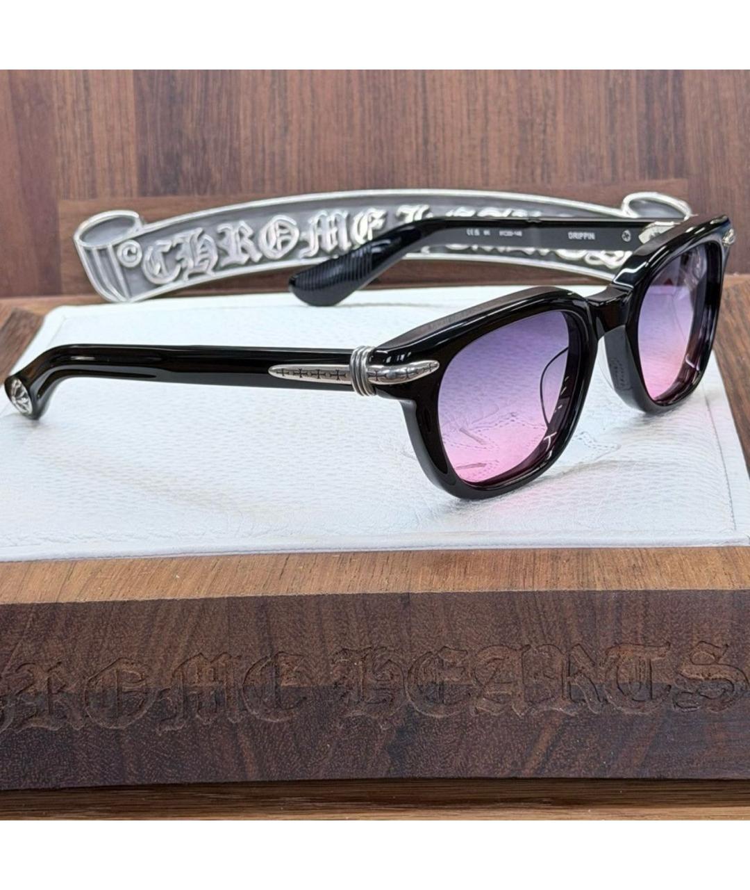 CHROME HEARTS Черные пластиковые солнцезащитные очки, фото 2
