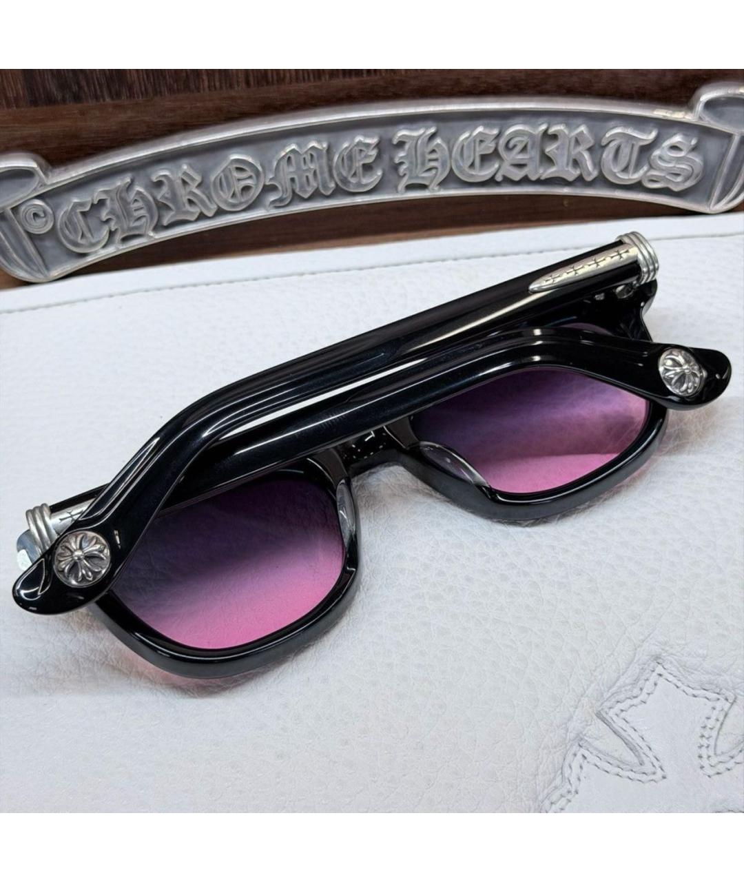CHROME HEARTS Черные пластиковые солнцезащитные очки, фото 3