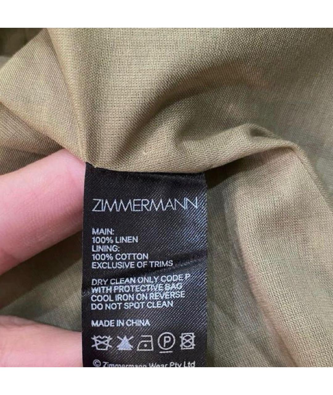 ZIMMERMANN Бежевое льняное коктейльное платье, фото 3