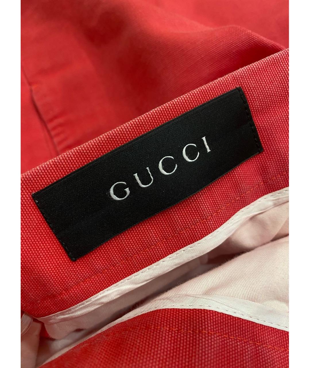 GUCCI Коралловые хлопковые шорты, фото 7