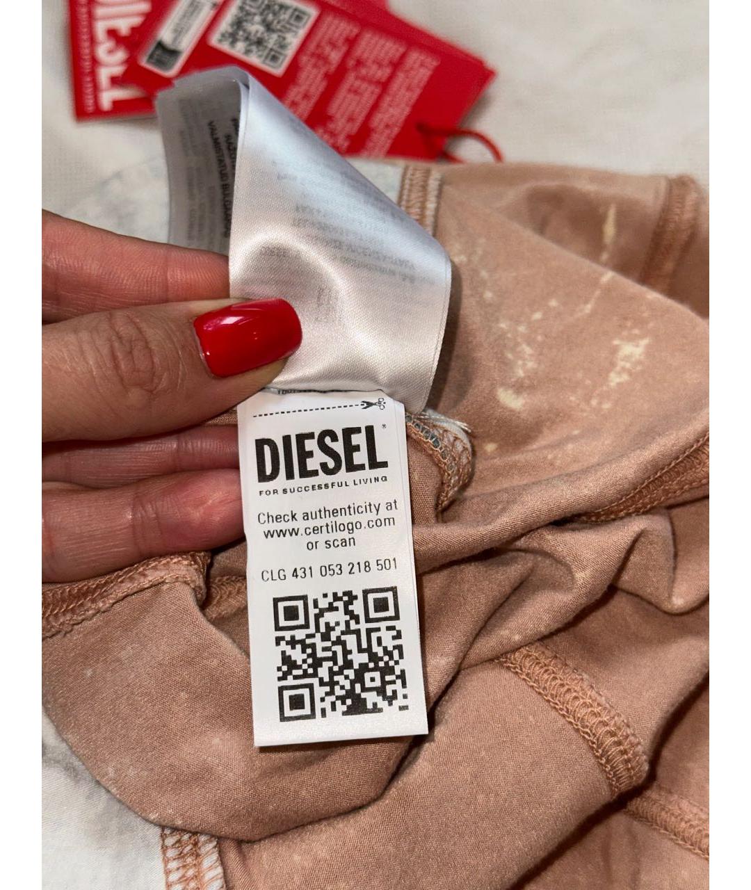 DIESEL Бежевое вискозное повседневное платье, фото 8
