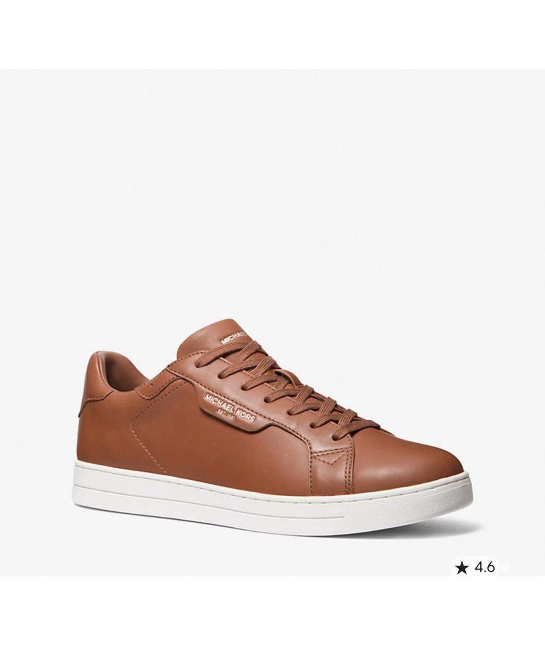 MICHAEL KORS Коричневые кожаные низкие кроссовки / кеды, фото 2