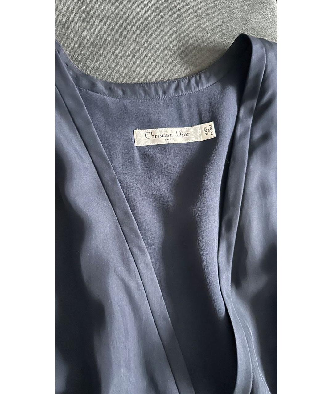 CHRISTIAN DIOR Синий шелковый сарафан, фото 3