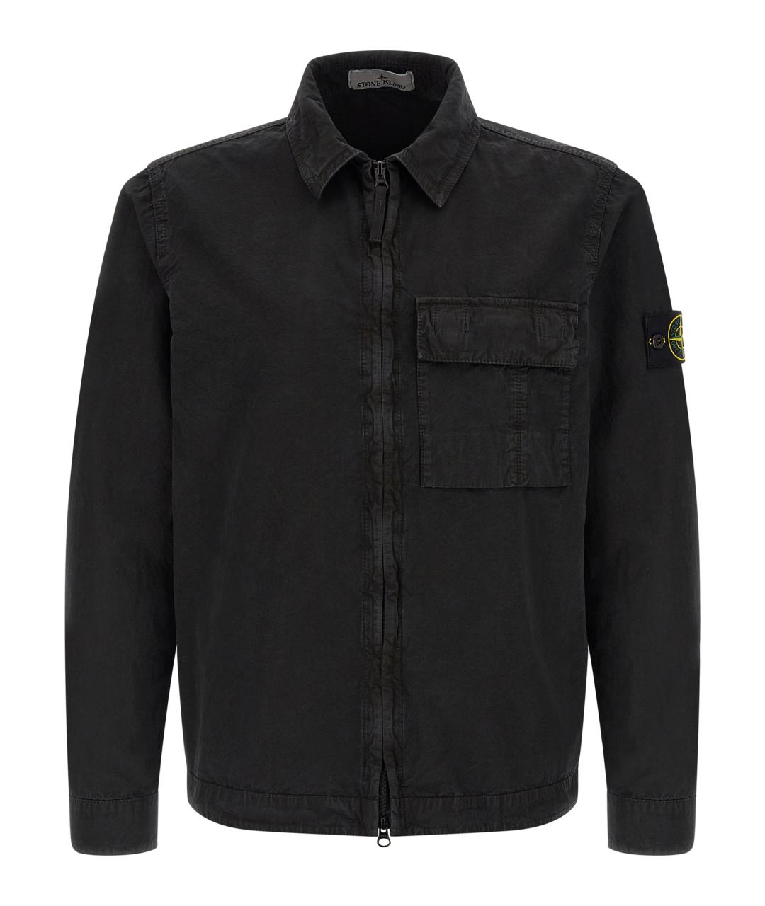 STONE ISLAND Черная хлопковая кэжуал рубашка, фото 1