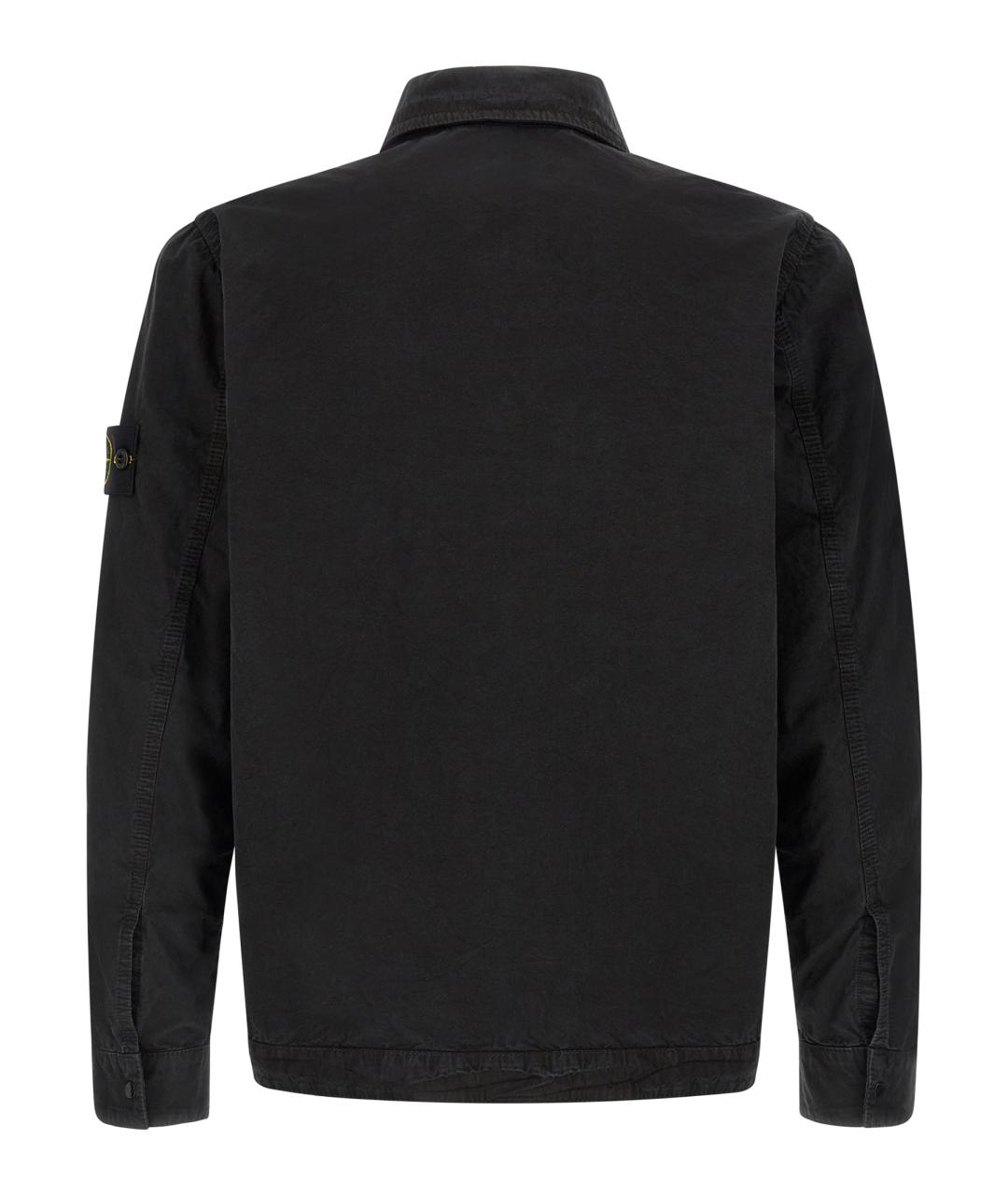 STONE ISLAND Черная хлопковая кэжуал рубашка, фото 2