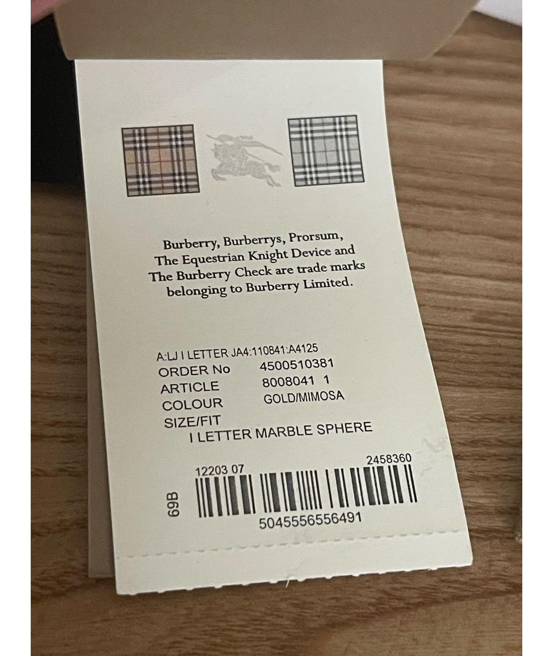 BURBERRY Золотой брелок, фото 6