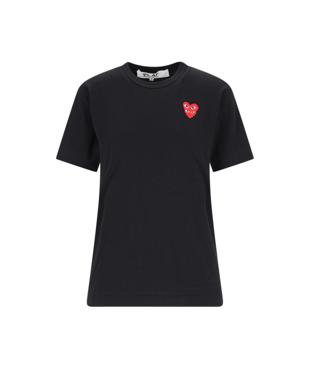 COMME DES GARÇONS PLAY Черная хлопковая футболка, фото 1