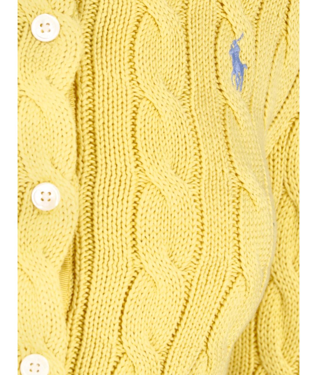 POLO RALPH LAUREN Желтый хлопковый кардиган, фото 3