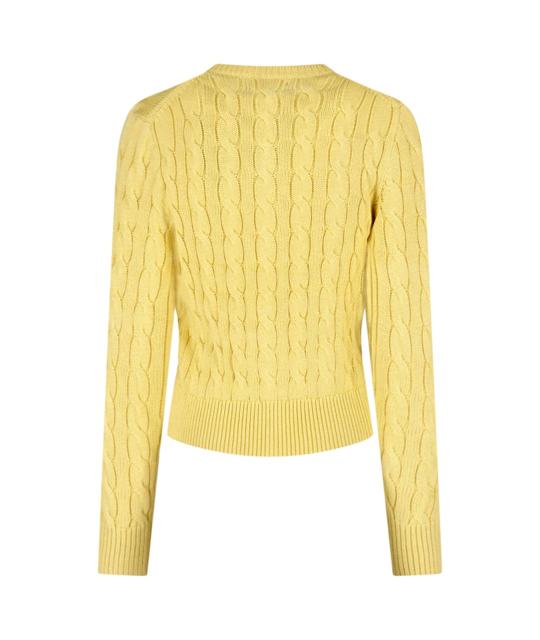 POLO RALPH LAUREN Желтый хлопковый кардиган, фото 2