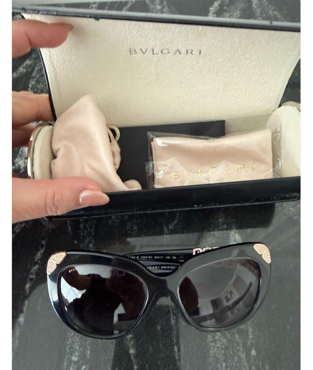 BVLGARI Черные пластиковые солнцезащитные очки, фото 4