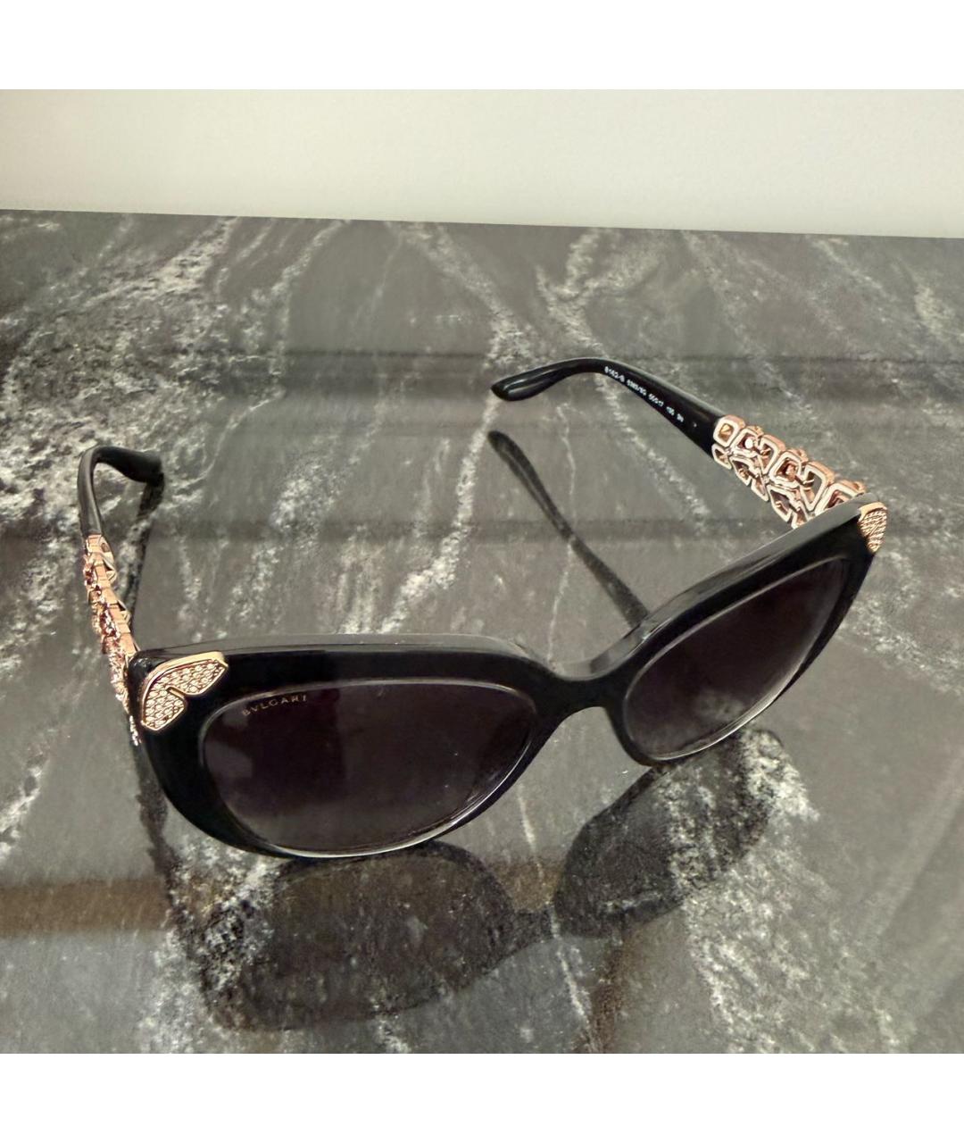 BVLGARI Черные пластиковые солнцезащитные очки, фото 2