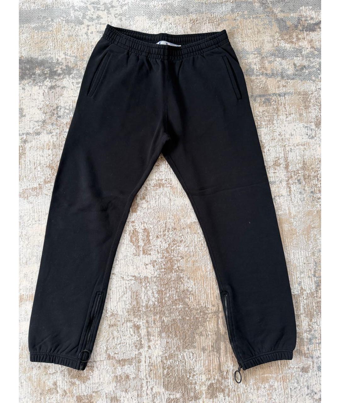 OFF-WHITE Черные хлопковые повседневные брюки, фото 9