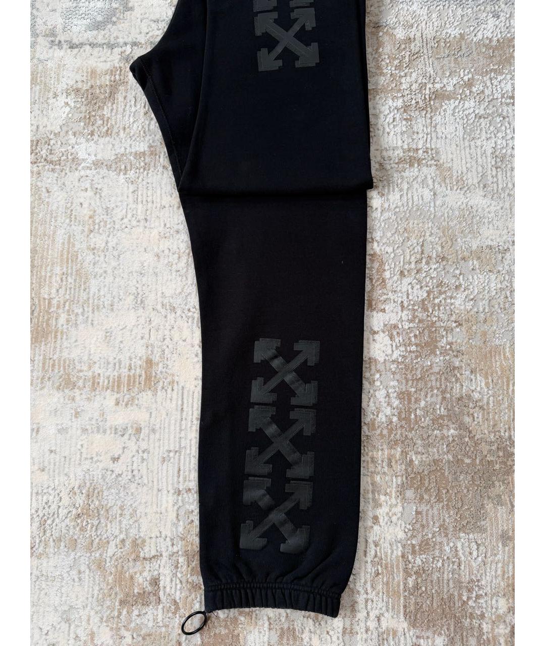 OFF-WHITE Черные хлопковые повседневные брюки, фото 4
