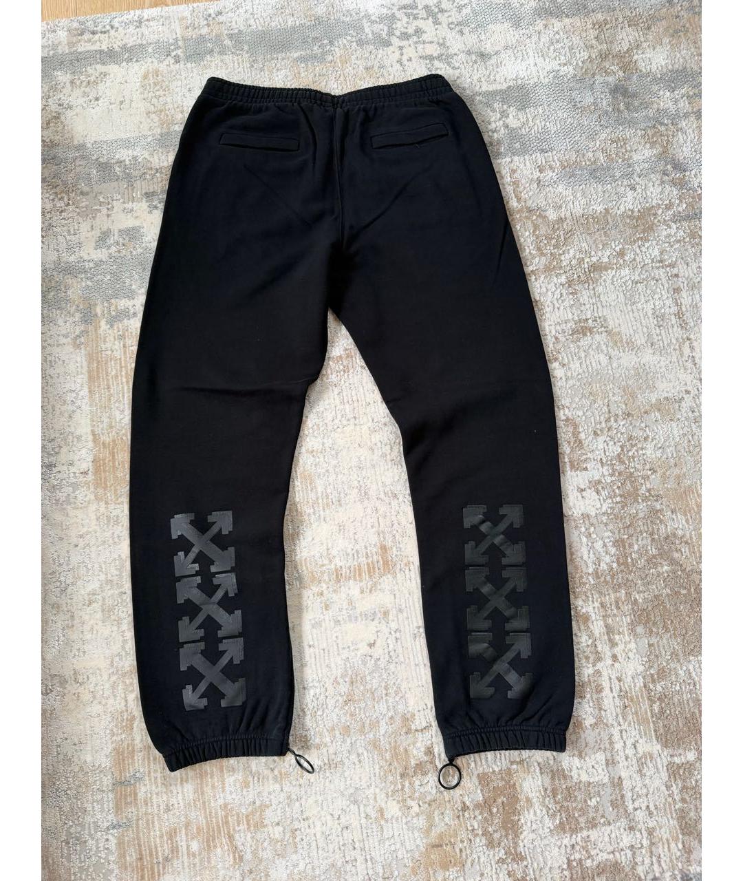OFF-WHITE Черные хлопковые повседневные брюки, фото 2