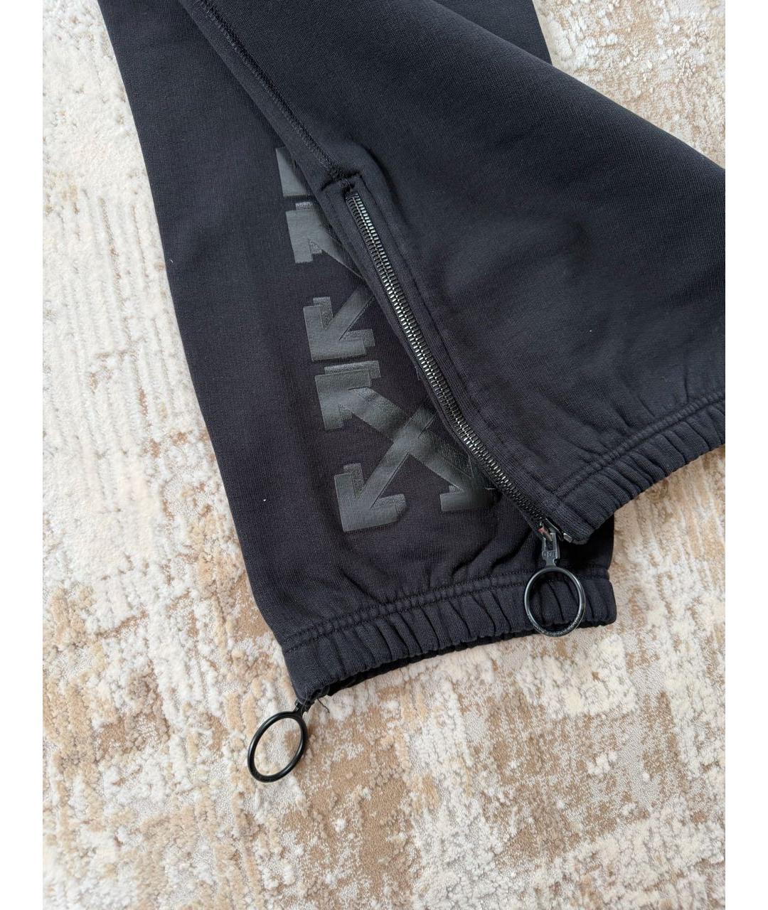 OFF-WHITE Черные хлопковые повседневные брюки, фото 5