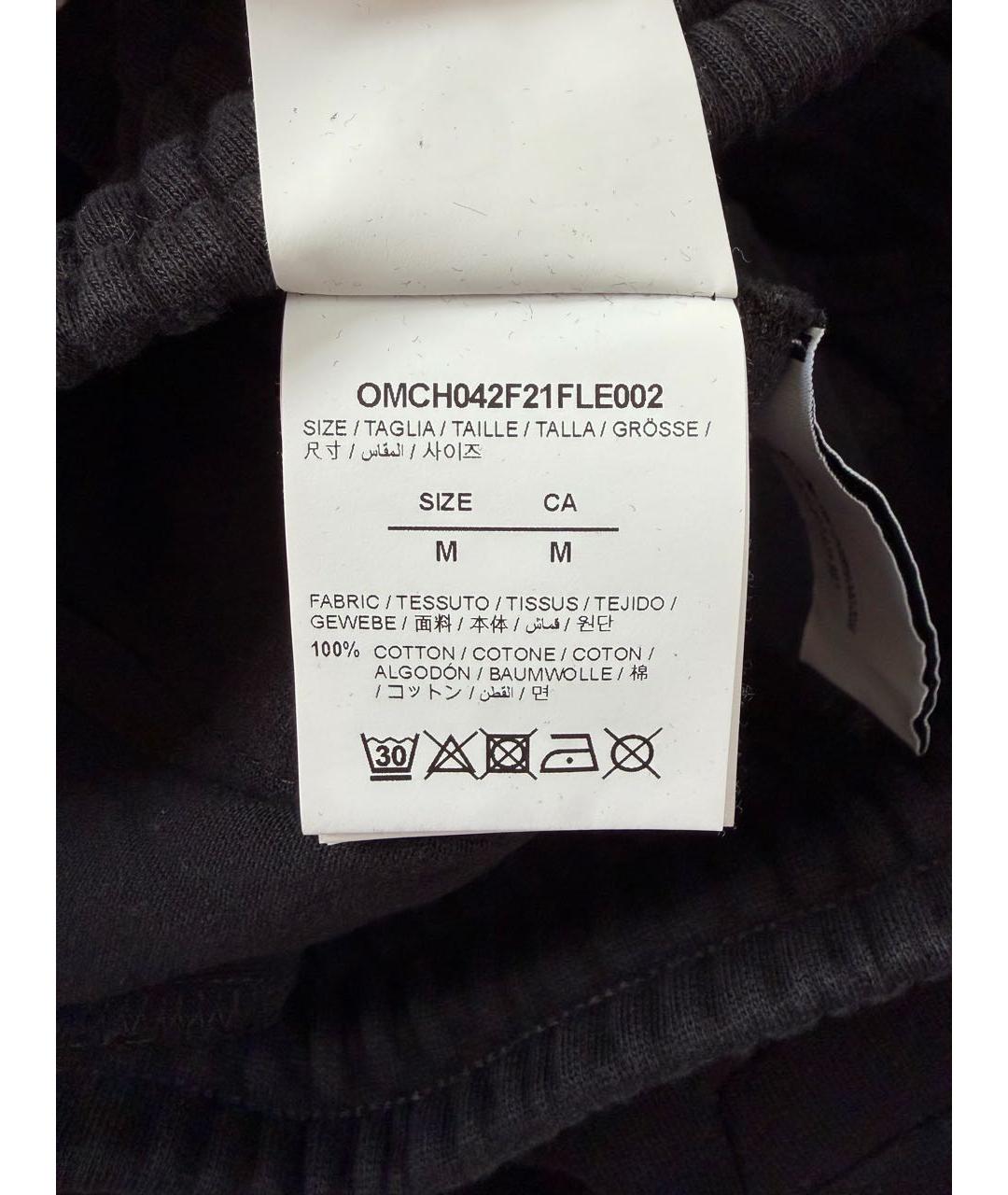 OFF-WHITE Черные хлопковые повседневные брюки, фото 8